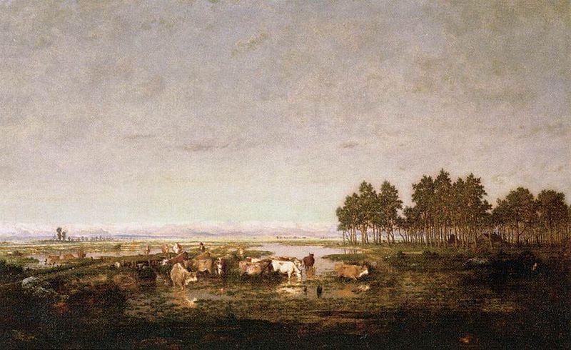 Theodore Rousseau Marsh in the Landes oil painting image